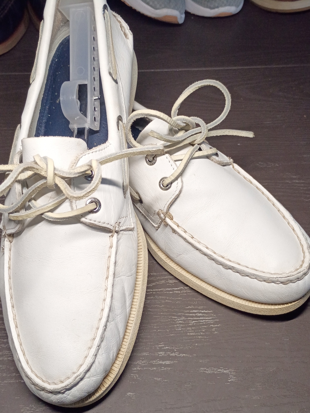 Sperry White Leather Lace-Up Men’s 10.5 Wide Boat Shoes. Only Worn A Few Times.